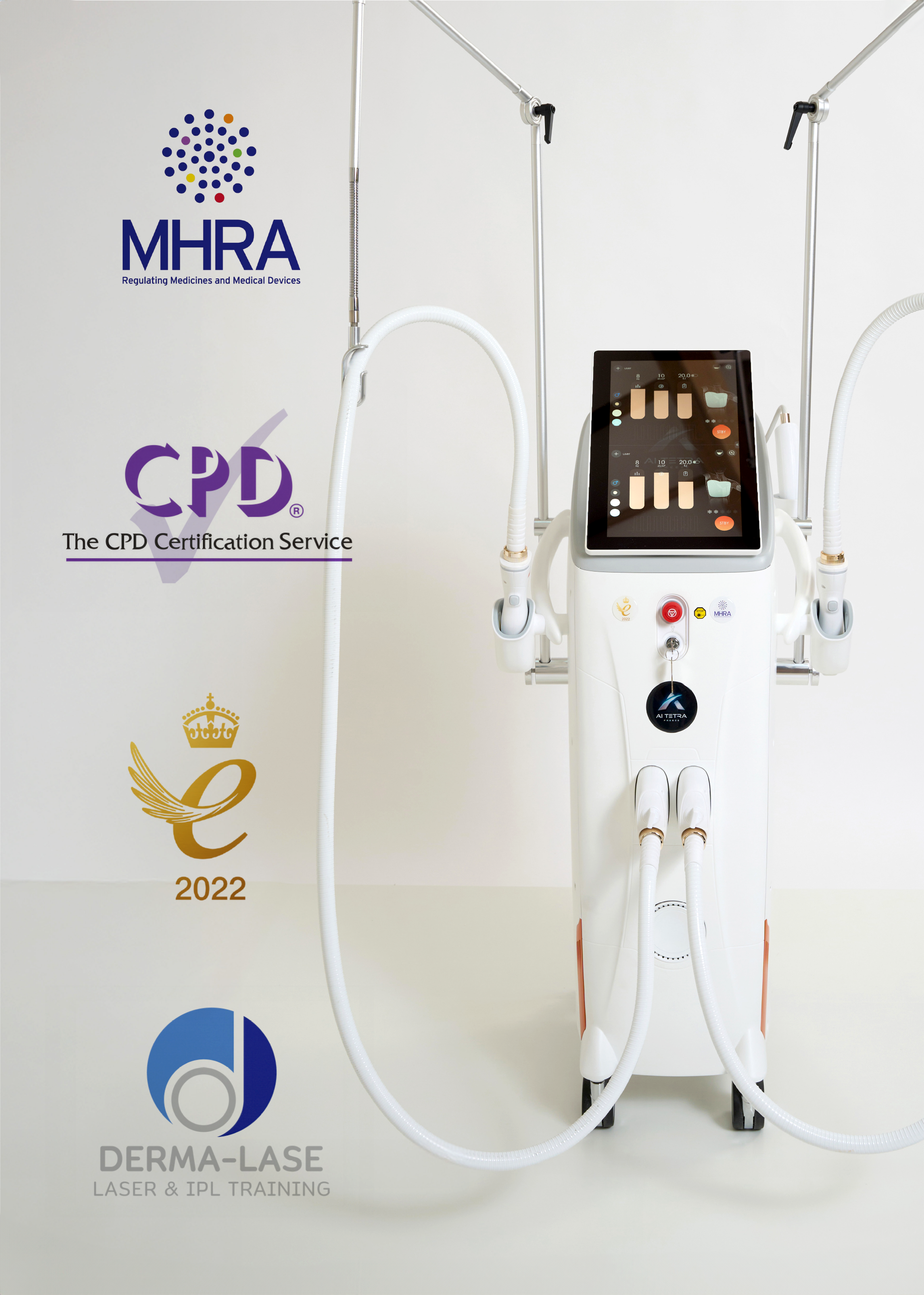 AI Tetra Freeze diode laser hair removal treatment in progress at UK beauty clinic